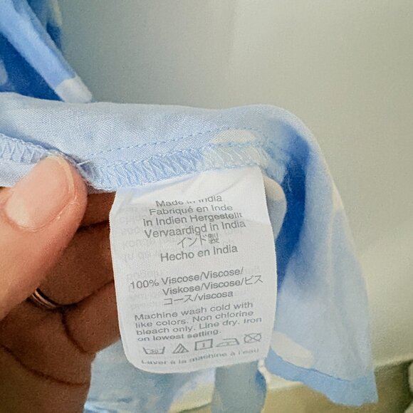 J.Crew Midi Wrap Polka Dot Dress Soft Rayon Light Blue Size Medium - Picture 7 of 7